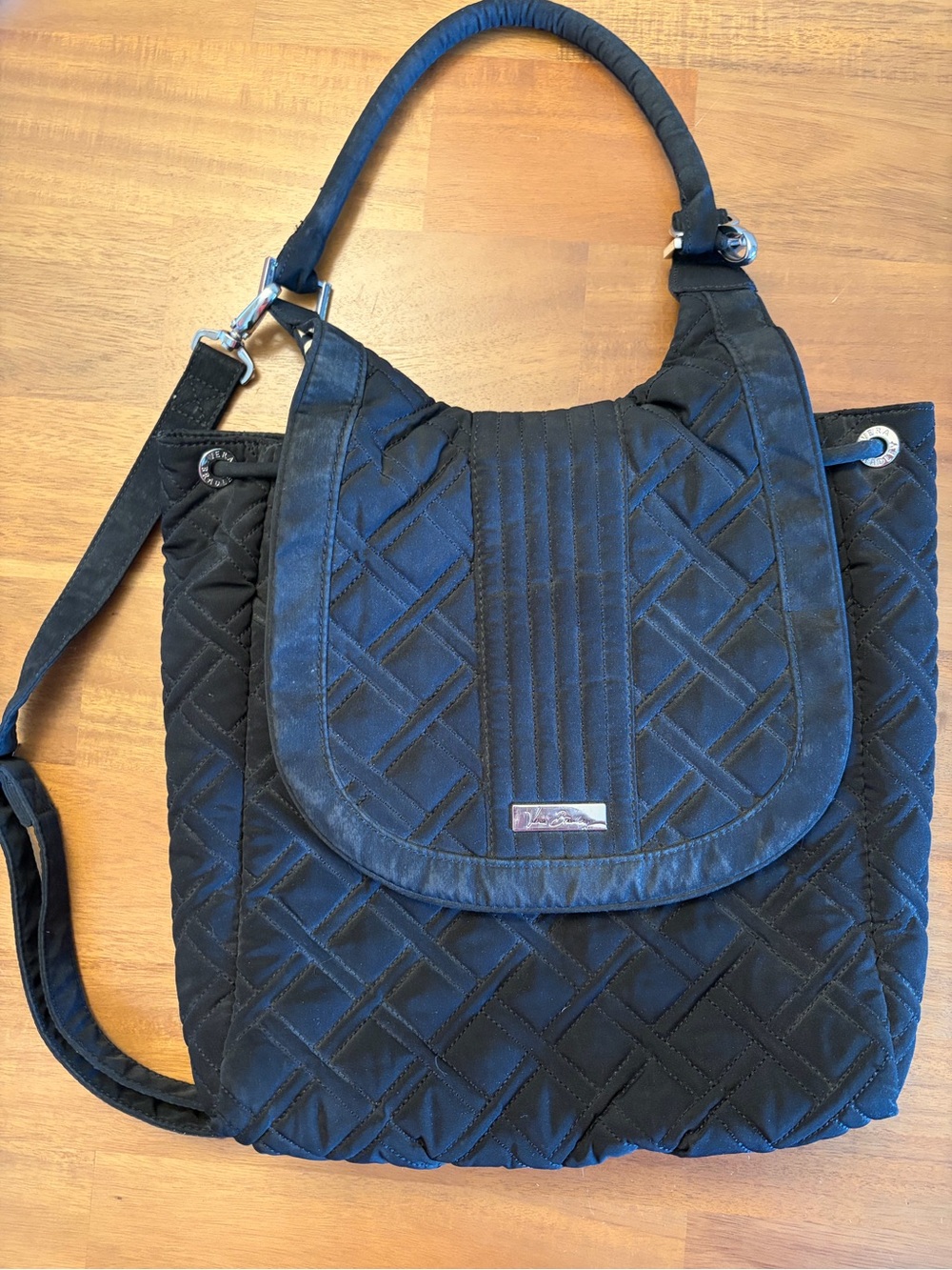 Vera Bradley Black Quilted Convertible Tote/Backpack